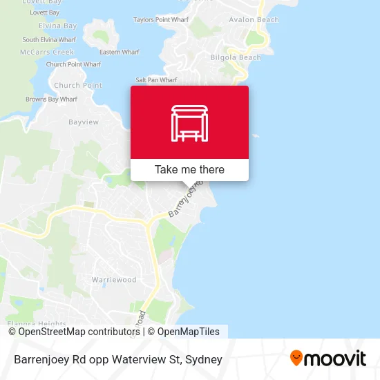Barrenjoey Rd opp Waterview St map