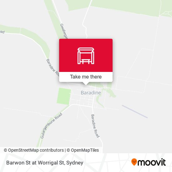 Barwon St at Worrigal St map