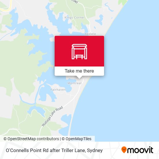O'Connells Point Rd after Triller Lane map