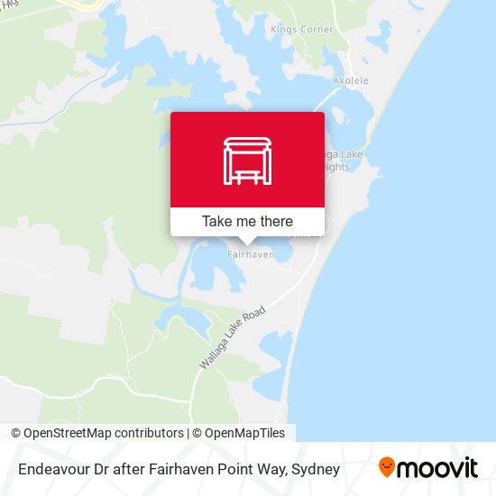 Endeavour Dr after Fairhaven Point Way map