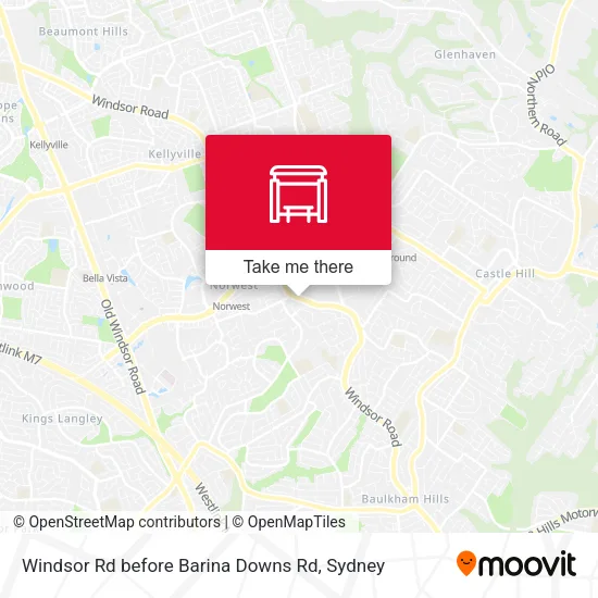 Windsor Rd before Barina Downs Rd map