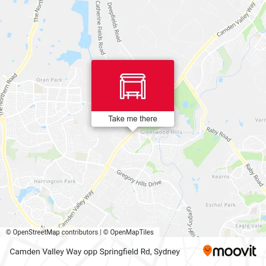 Mapa Camden Valley Way opp Springfield Rd