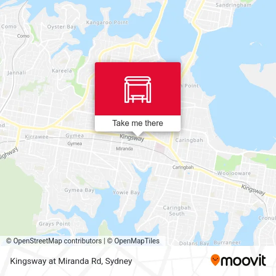 Kingsway at Miranda Rd map
