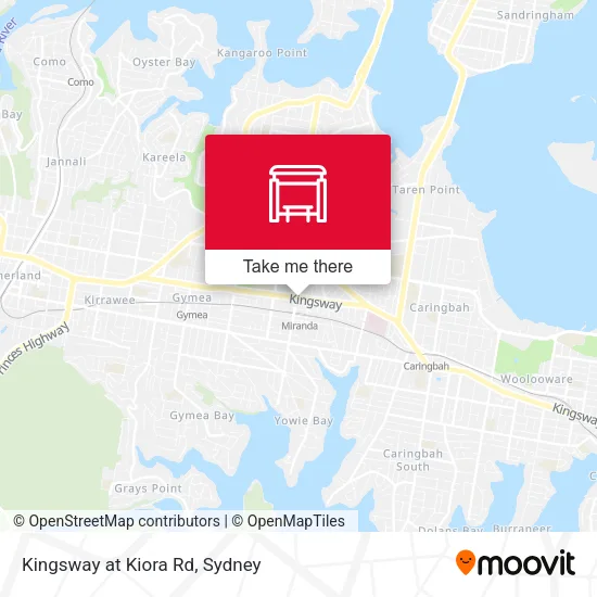 Mapa Kingsway at Kiora Rd