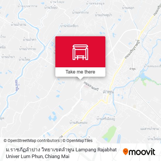 ม.ราชภัฏลำปาง วิทยาเขตลำพูน Lampang Rajabhat Univer Lum Phun map