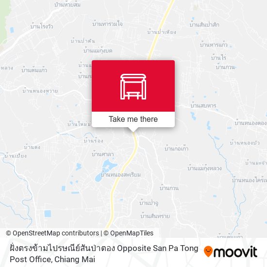 ฝั่งตรงข้ามไปรษณีย์สันป่าตอง Opposite San Pa Tong Post Office map