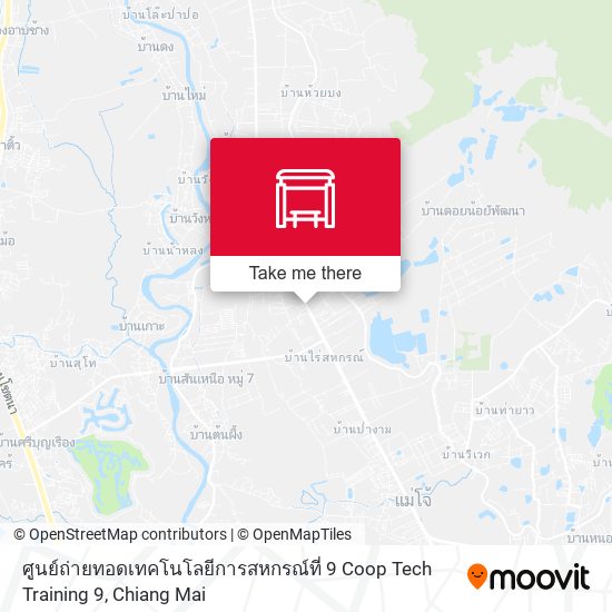 ศูนย์ถ่ายทอดเทคโนโลยีการสหกรณ์ที่ 9 Coop Tech Training 9 map