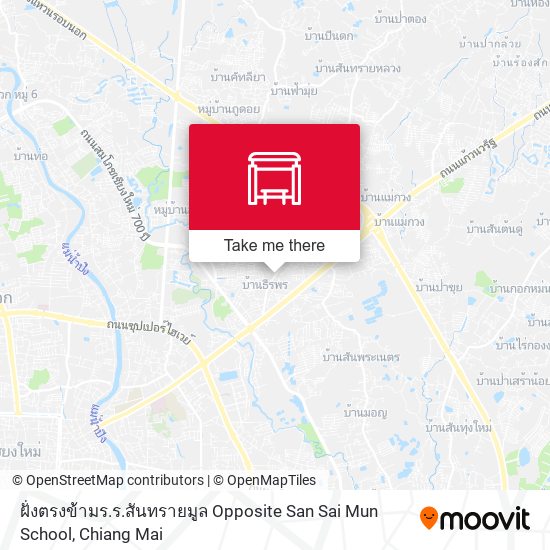 ฝั่งตรงข้ามร.ร.สันทรายมูล Opposite San Sai Mun School map