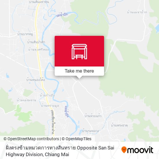 ฝั่งตรงข้ามหมวดการทางสันทราย Opposite San Sai Highway Division map