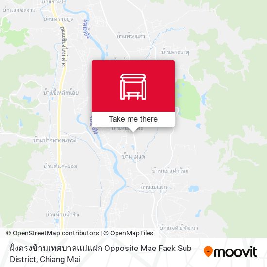 ฝั่งตรงข้ามเทศบาลแม่แฝก Opposite Mae Faek Sub District map