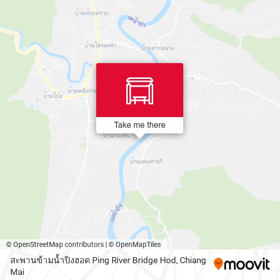 สะพานข้ามน้ำปิงฮอด Ping River Bridge Hod map