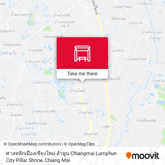 ศาลหลักเมืองเชียงใหม่-ลำพูน Chiangmai Lumphun City Pillar Shrine map