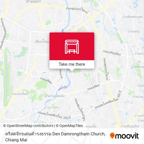 คริสตจักรเด่นดำรงธรรม Den Damrongtham Church map