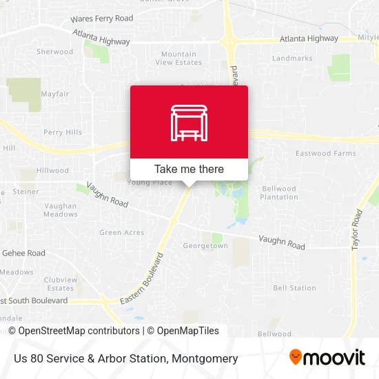 Us 80 Service & Arbor Station map