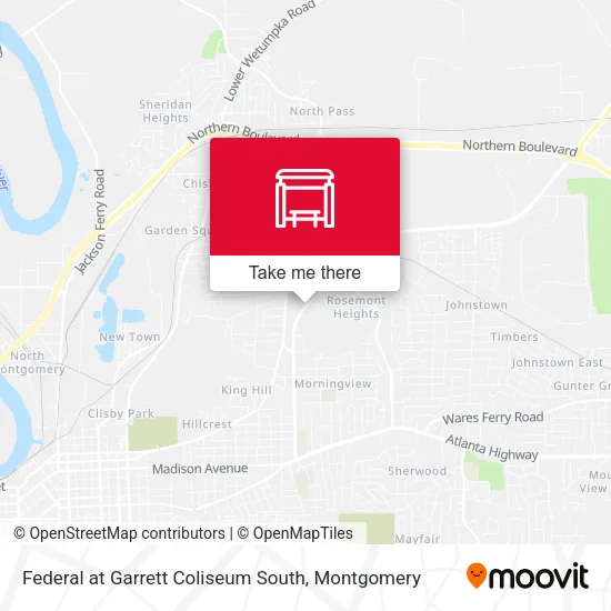 Federal at Garrett Coliseum South map