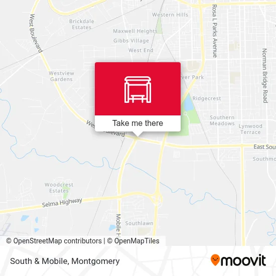 South & Mobile map