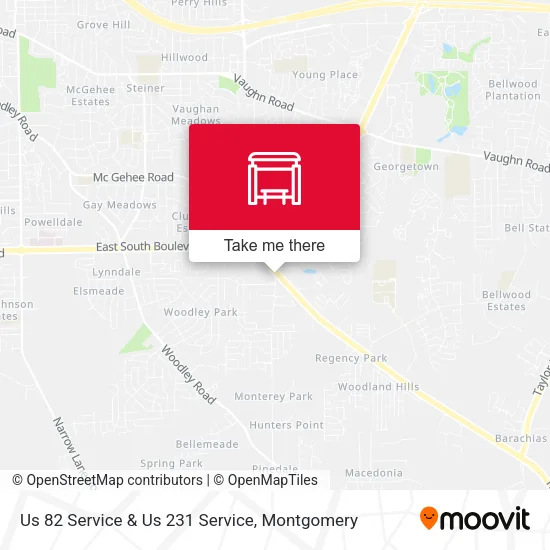 Mapa de Us 82 Service & Us 231 Service
