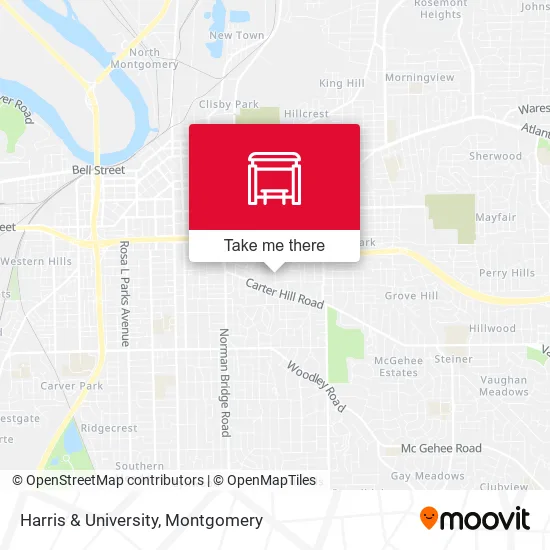 Harris & University map