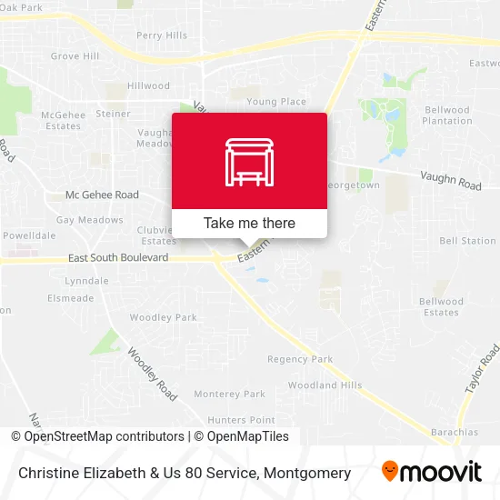 Christine Elizabeth & Us 80 Service map