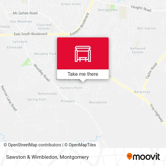 Sawston & Wimbledon map