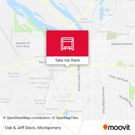 Oak & Jeff Davis map
