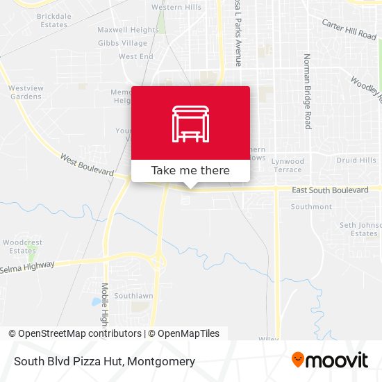 South Blvd Pizza Hut map