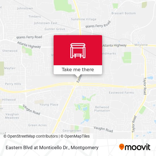 Eastern Blvd at Monticello Dr. map