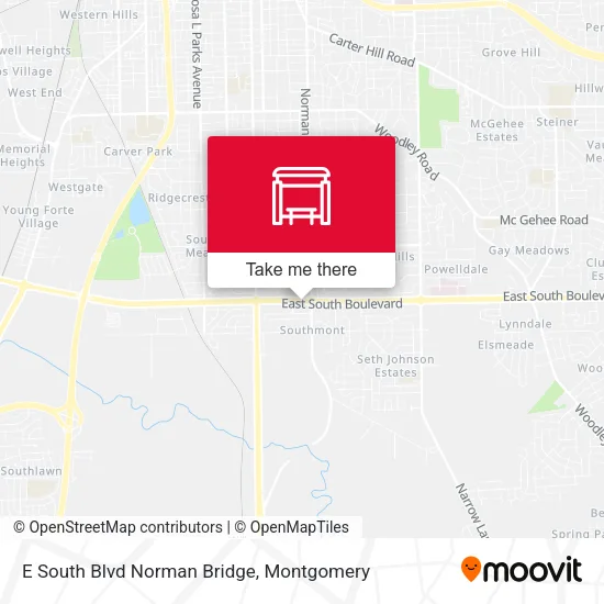 E South Blvd Norman Bridge map
