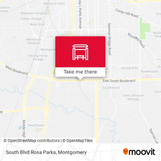 South Blvd Rosa Parks map