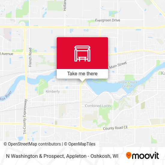 N Washington & Prospect map