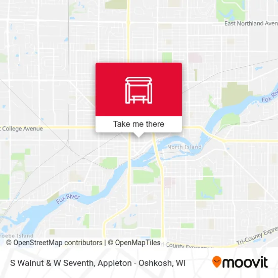 S Walnut & W Seventh map