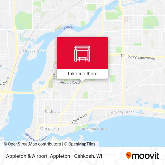 Appleton & Airport map