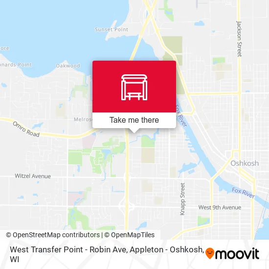 Mapa de West Transfer Point - Robin Ave