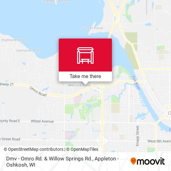 Mapa de Dmv - Omro Rd. & Willow Springs Rd.