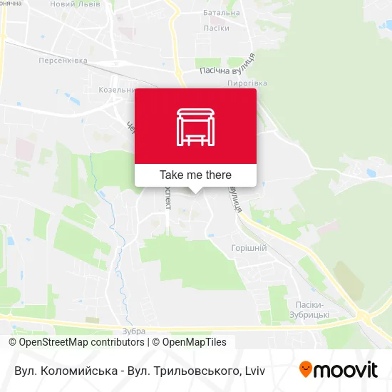 Карта Вул. Коломийська - Вул. Трильовського