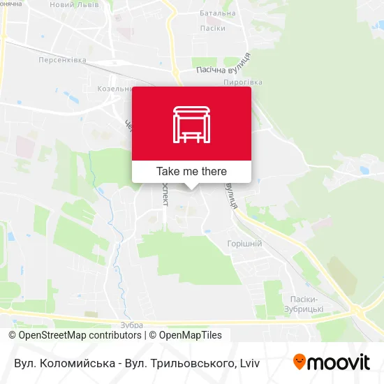 Карта Вул. Коломийська - Вул. Трильовського
