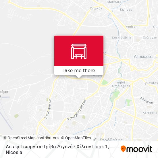 Λεωφ. Γεωργίου Γρίβα Διγενή - Χίλτον Παρκ 1 map