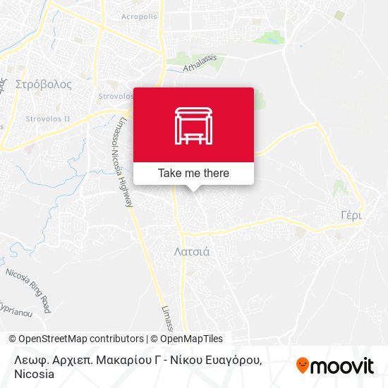 Λεωφ. Αρχιεπ. Μακαρίου Γ - Νίκου Ευαγόρου map