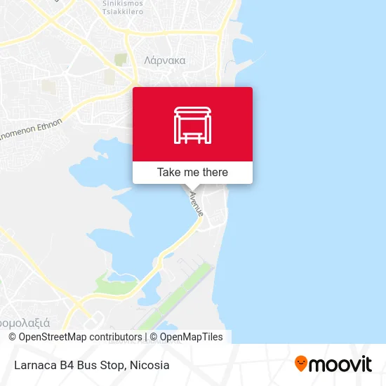 Larnaca B4 Bus Stop map