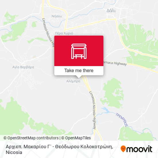 Αρχιεπ. Μακαρίου Γ´ - Θεόδωρου Κολοκοτρώνη map