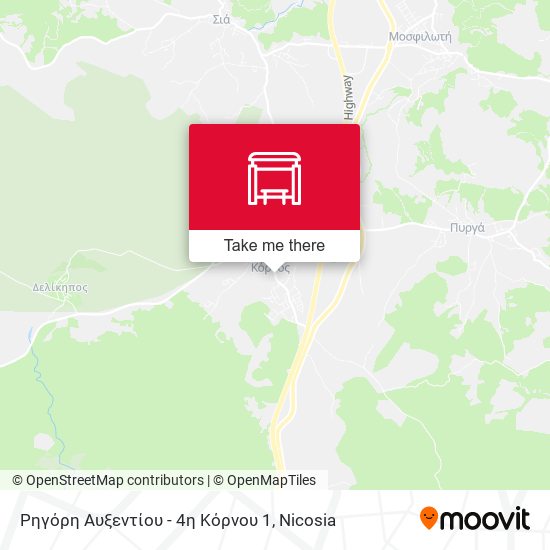 Ρηγόρη Αυξεντίου - 4η Κόρνου 1 map