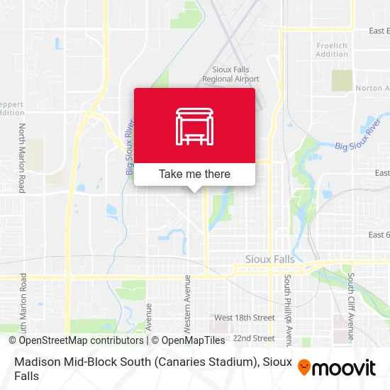 Mapa de Madison Mid-Block South (Canaries Stadium)