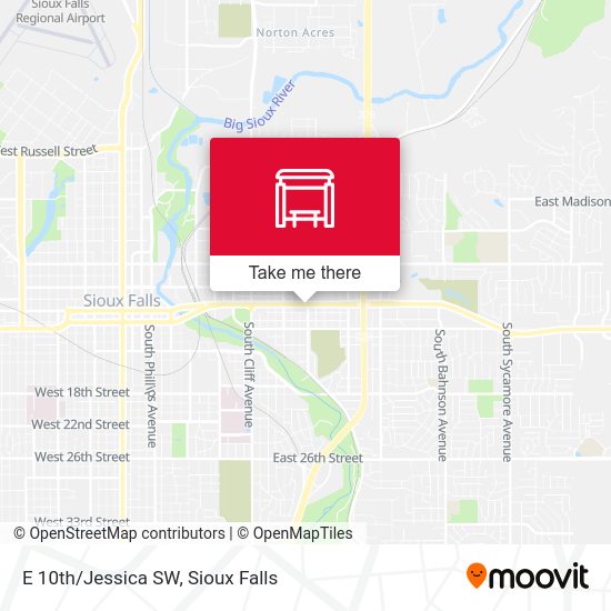 E 10th/Jessica SW map