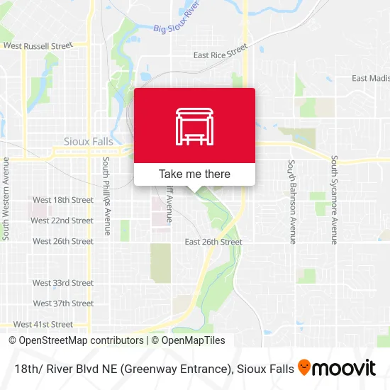 18th/ River Blvd NE (Greenway Entrance) map