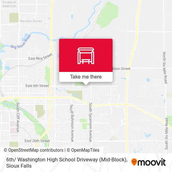 Mapa de 6th/ Washington High School Driveway (Mid-Block)