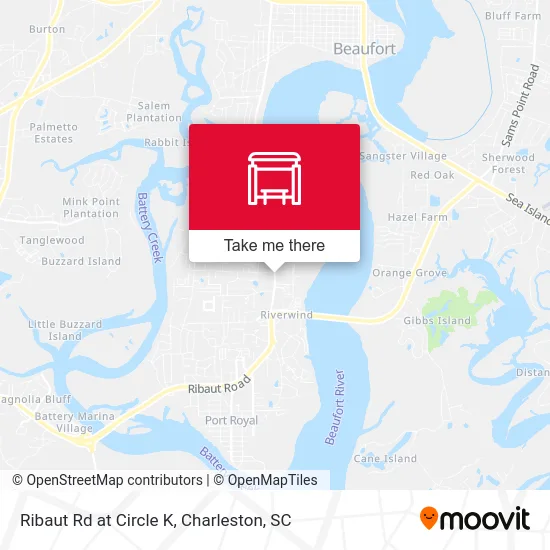 Ribaut Rd at Circle K map