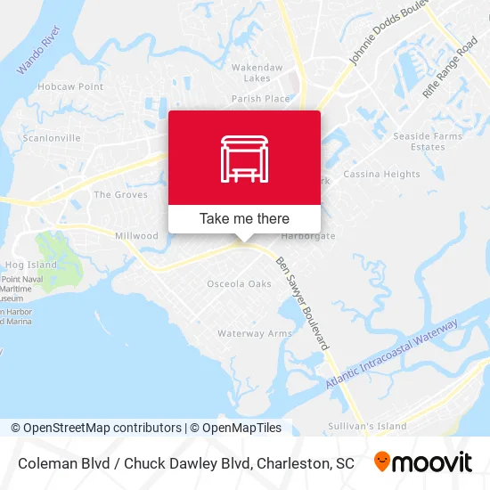 Mapa de Coleman Blvd / Chuck Dawley Blvd