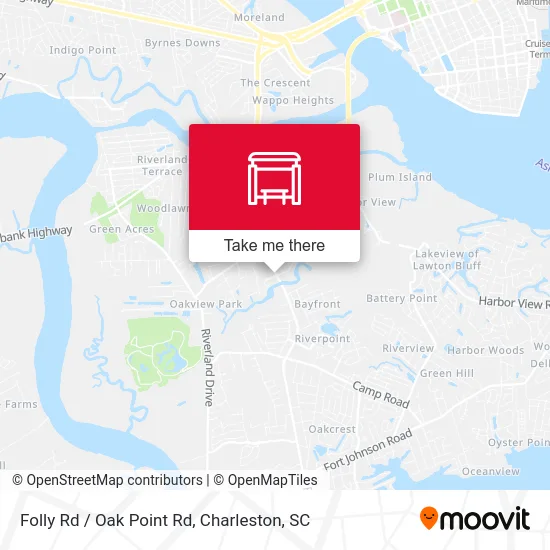 Folly Rd / Oak Point Rd map