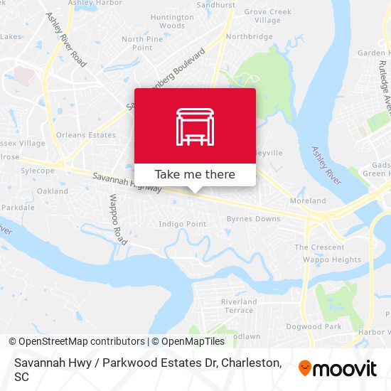 Savannah Hwy / Parkwood Estates Dr map