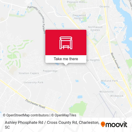 Ashley Phosphate Rd / Cross County Rd map